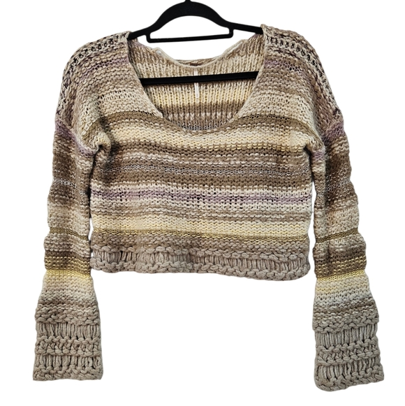 Free People Limbo Crop Sweater in Buttercream Size S - Picture 2 of 9